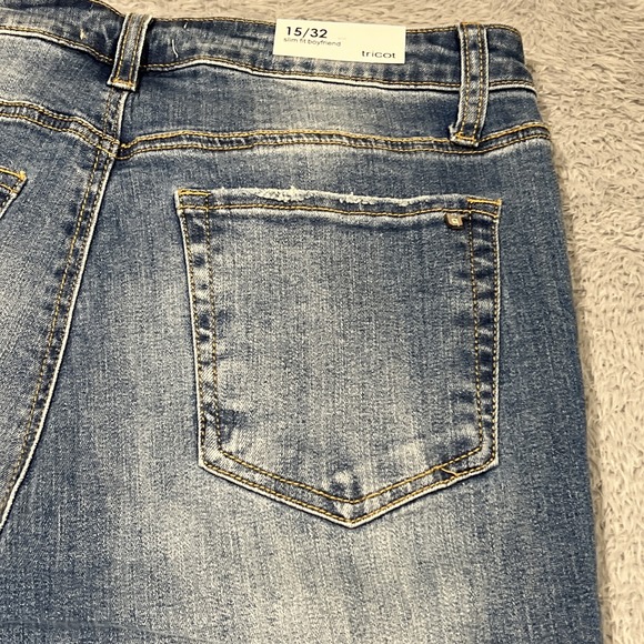 Tricot Boutique Jeans Women's 15/32 32x29 Distressed Slim Fit Boyfriend Stretch - Picture 9 of 9